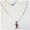 Image 2 : SILVER GARNET 16"   NECKLACE