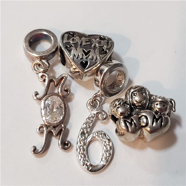 SILVER PACK OF 4 PANDORA  BEADS (WEIGHT 9.1G)