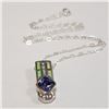 Image 2 : SILVER OPALITE CUBIC ZIRCONIA  NECKLACE (LENGTH 18INCHES) (WEIGHT 5.12G)