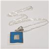 Image 2 : SILVER MOTHER OF PEARL  NECKLACE (LENGTH 18INCHES) (WEIGHT 6.37G)