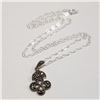 Image 2 : SILVER MARCASITE  NECKLACE (LENGTH 19INCHES)