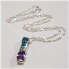 Image 2 : SILVER OPALITE CUBIC ZIRCONIA  NECKLACE (LENGTH 18INCHES) (WEIGHT 5.65G)