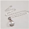 Image 2 : SILVER ROSE QUARTZ  NECKLACE (LENGTH 20INCHES) (WEIGHT 3.31G)