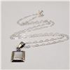 Image 2 : SILVER MOTHER OF PEARL  NECKLACE (LENGTH 19INCHES) (WEIGHT 3.1G)