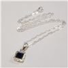 Image 2 : SILVER IOLITE  NECKLACE (LENGTH 19INCHES) (WEIGHT 3G)