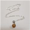 Image 2 : SILVER CUBIC ZIRCONIA  NECKLACE (LENGTH 17INCHES)