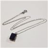Image 2 : SILVER IOLITE  NECKLACE (LENGTH 20INCHES)