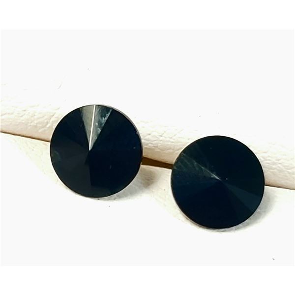 SILVER BLACK CRYSTAL  EARRINGS