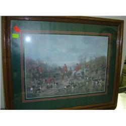 FRAMED AND MATTED HUNT SCENE PRINT (NO NAME)