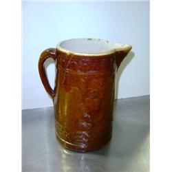 POTTERY WATER PITCHER; SHOWS NORMAL PITTING