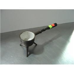 CAST AND PORCELAIN FOOTED SMELTING POT