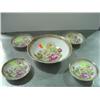Image 1 : 5-PIECE BERRY BOWL SET; PAINTED ROSES; MARKED KLONDIKE MADE IN GERMANY