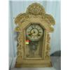 Image 1 : ANSONIA WOODEN MANTLE CLOCK; SPLITS IN WOOD; WITH KEY