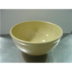 MADE IN USA LARGE POTTERY MIXING BOWL WITH AGE CRACKS