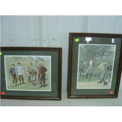 LOT OF 2 FRAMED GOLF PLAYER PRINTS BY AB FROST