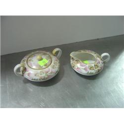 HAND PAINTED NIPPON CREAMER AND SUGAR