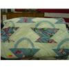 Image 1 : BASKET STYLE QUILT (SOME PIECES NEED MENDING)