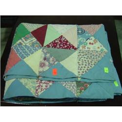 PATCH WORK STYLE QUILT (SHOWS WEAR IN STITCHING)