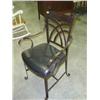 Image 1 : HEAVY METAL FRAMED CHAIR WITH BLACK LEATHER SEAT