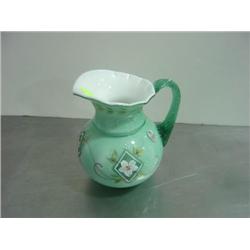 FENTON PAINTED WATER PITCHER 70TH ANNIVERSARY