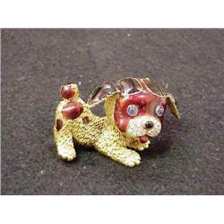 DOG BROOCH ENAMEL WITH 22 DIAMONDS ON FACE AND 18K GOLD WEIGHTS 52G; ITALY NODELE FC DEPOSE