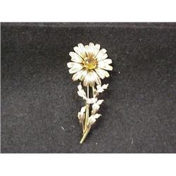 TRI COLOR FLOWER BROOCH; 2 DIAMONDS;  14K GOLD;  11G POS CITRINE