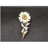 Image 1 : TRI COLOR FLOWER BROOCH; 2 DIAMONDS;  14K GOLD;  11G POS CITRINE