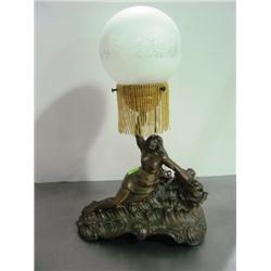 LADY FIGURINE LAMP WITH ROUND GLOBE