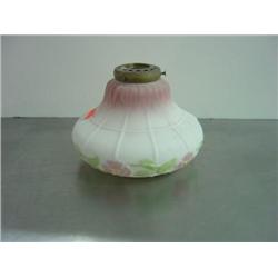 PAINTED WHITE MILK GLASS LIGHT SHADE