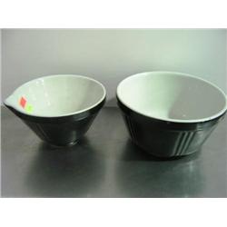 LOT OF 2 BLACK POTTERY BOWLS; 1-IS BATTER BOWL