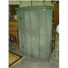 Image 1 : GREEN PAINTED SINGLE DOOR PANTRY CABINET; SOFT WOOD