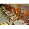 Image 1 : SET OF 6 DINING TABLE CHAIRS; SEATS NEED TO BE REDONE; 2 ARE CAPTAIN