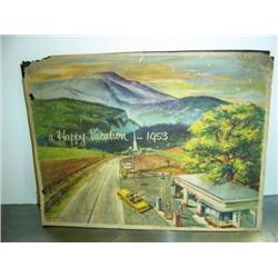 ESSO 1953 HAPPY VACATION SCRAPE BOOK; NOT COMPLETE, SOME DAMAGE