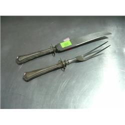 KNIFE AND FORK SET MARKED STERLING