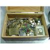 Image 2 : JEWELRY BOX WITH HUNT SCENE WITH MISC COSTUME JEWELRY
