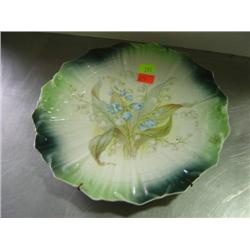 FLORAL PAINTED PLATE WITH WALL HANGER