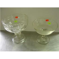 LOT OF 2 GLASS COMPOTES