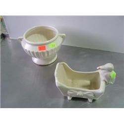 LOT OF 2; FLOWER VASES