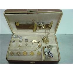 JEWELRY BOX WITH CUFF LINKS AND TIE TACKS