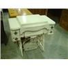 Image 1 : NEW HOME TREADLE BASE SEWING MACHINE; PAINTED CABINET
