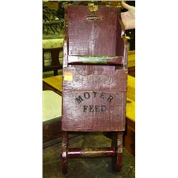 WOODEN GRAIN SCOOP; MOYER FEED