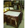 Image 1 : MARBLE TOP WASH STAND; CABINET ROUGH