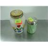 Image 1 : LOT OF 2 SHAKERS; JADEITE GREEN AND PAINTED TULIPS