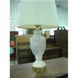 GLASS AND BRASS TABLE LAMP