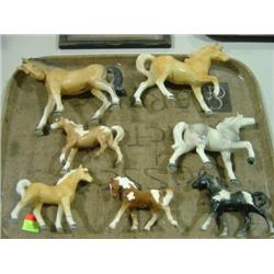 LOT OF 7 CERAMIC HORSE FIGURINES; SOME JAPAN MADE