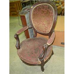 PARLOR CHAIR; DAMAGE TO UPHOLSTERY