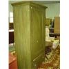 Image 1 : GREEN PAINTED SINGLE DOOR WARDROBE WITH STORAGE DRAWER