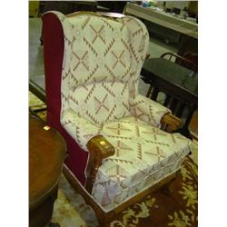 OAK FRAMED WINGBACK CHAIR