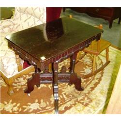 VICTORIAN LAMP TABLE; SHOWS WEAR IN FINISH