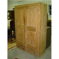 PINE DOUBLE DOOR WARDROBE WITH 2 UNDER DRAWERS